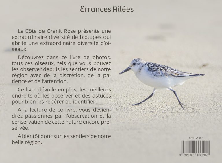 4° de Couverture de livre de photos d'oiseaux: Exploration en Côte de Granit Rose